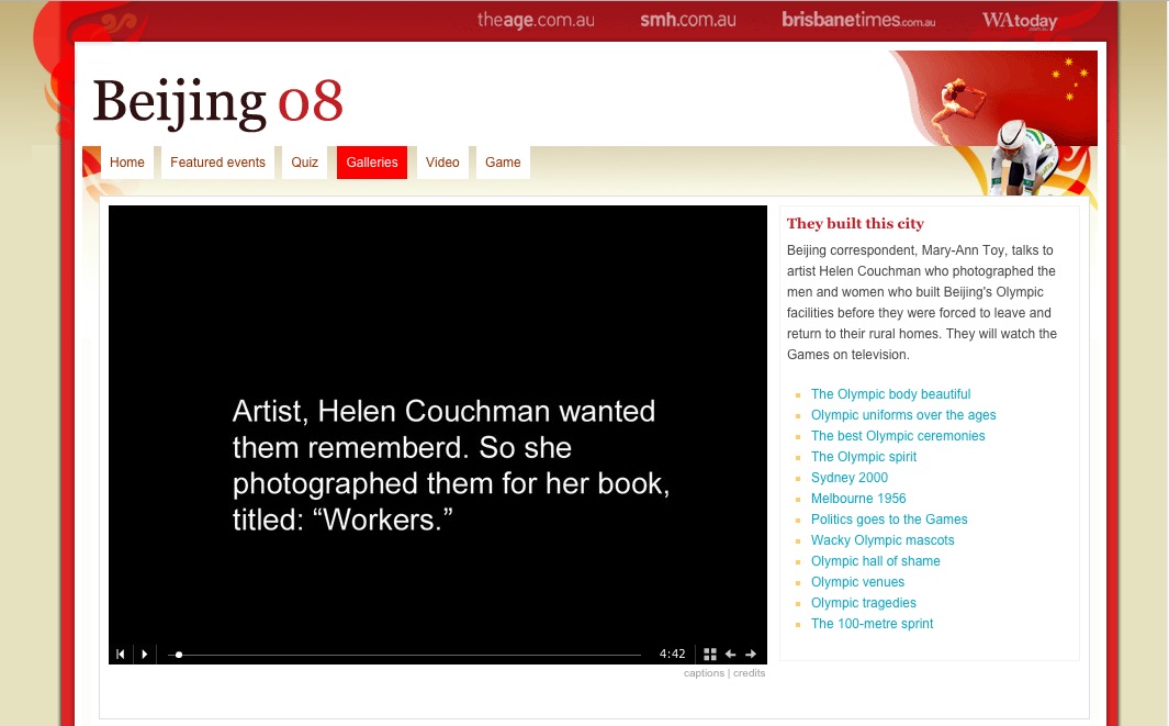 Slideshow for The Age newspaper by Mary-Ann Toy about WORKERS by Helen Couchman 2008 2