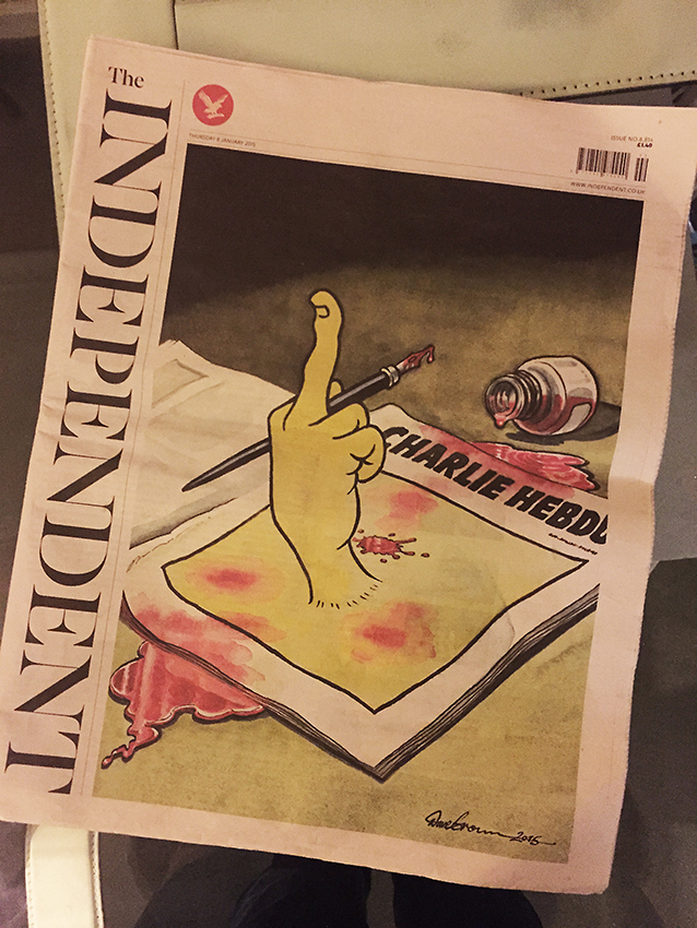 Charlie Hebdo, in the Independent
